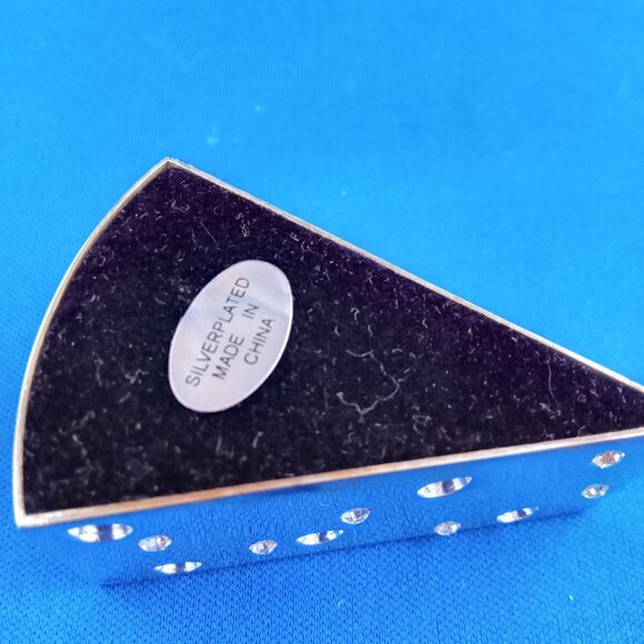 vtg set 6 mouse cheese picks and silverplate holder with crystals charcuterie - Picture 4 of 11